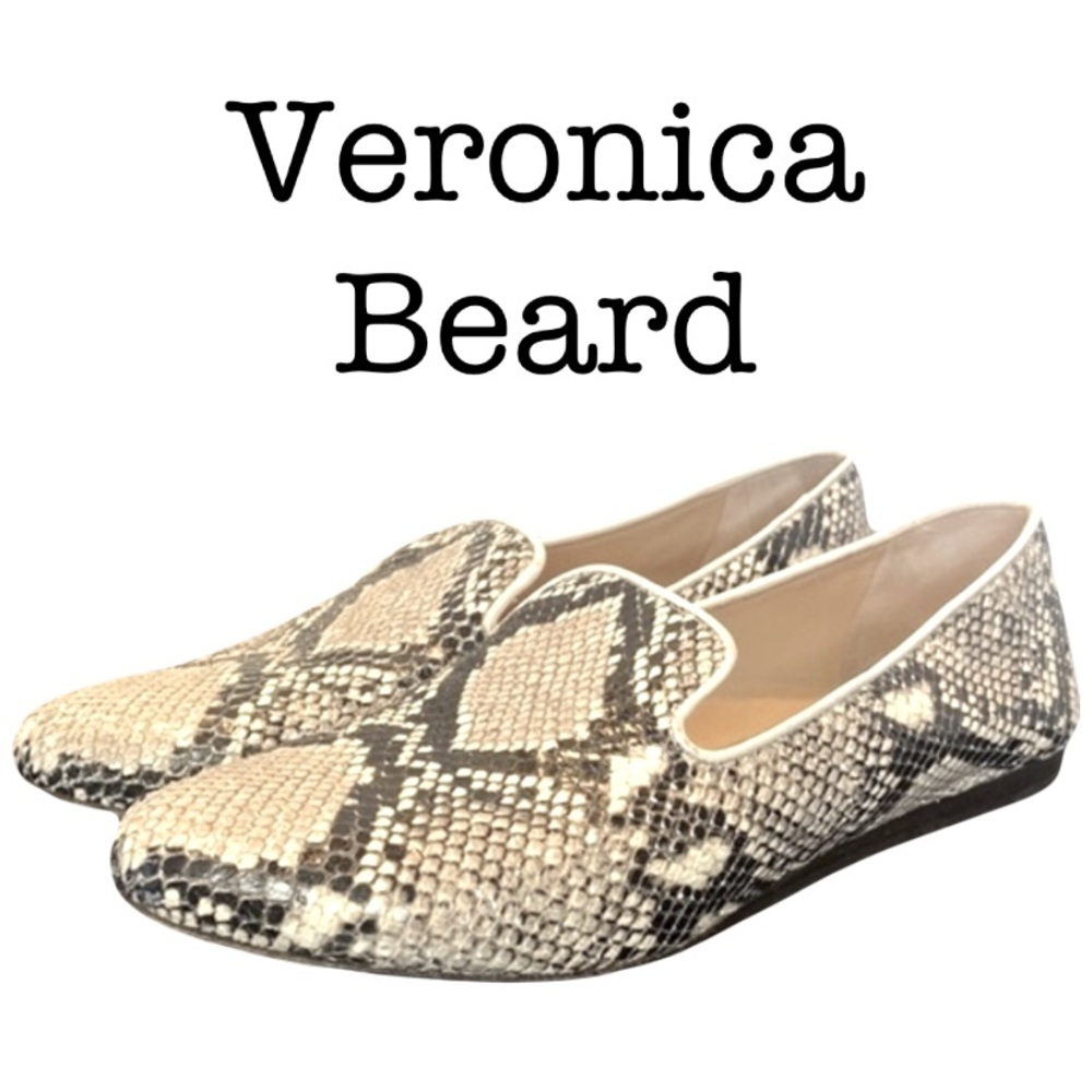 Veronica Beard Kidima Griffin Snake Print Loafers Size 7